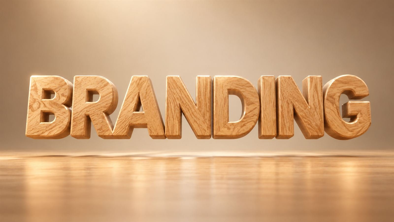 La palabra Branding en letras 3D de madera