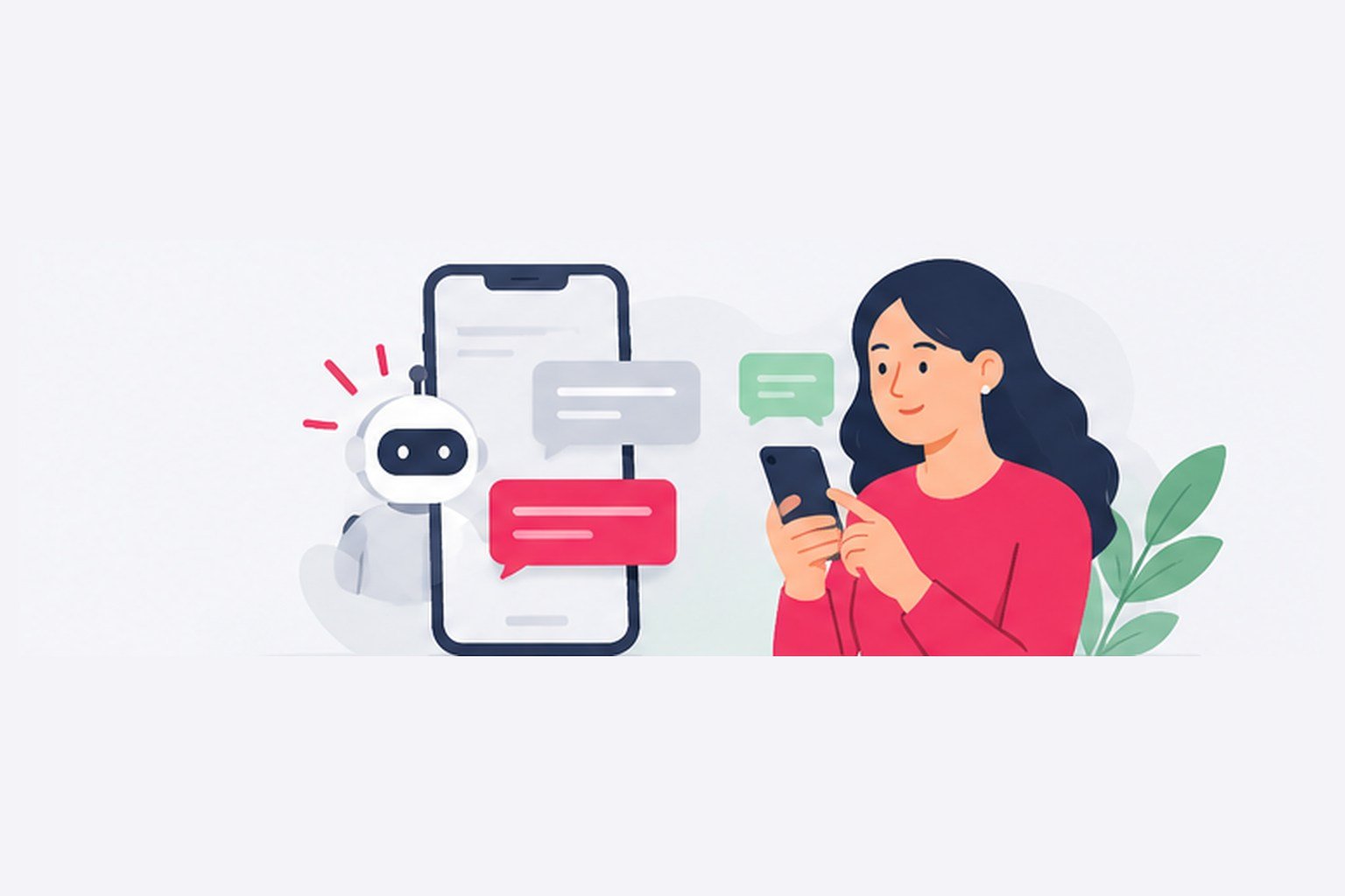 Asistente que responde mensajes en un teléfono