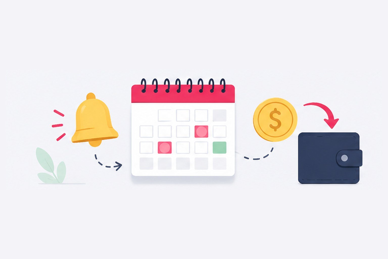 Calendario con recordatorios y pago recibido