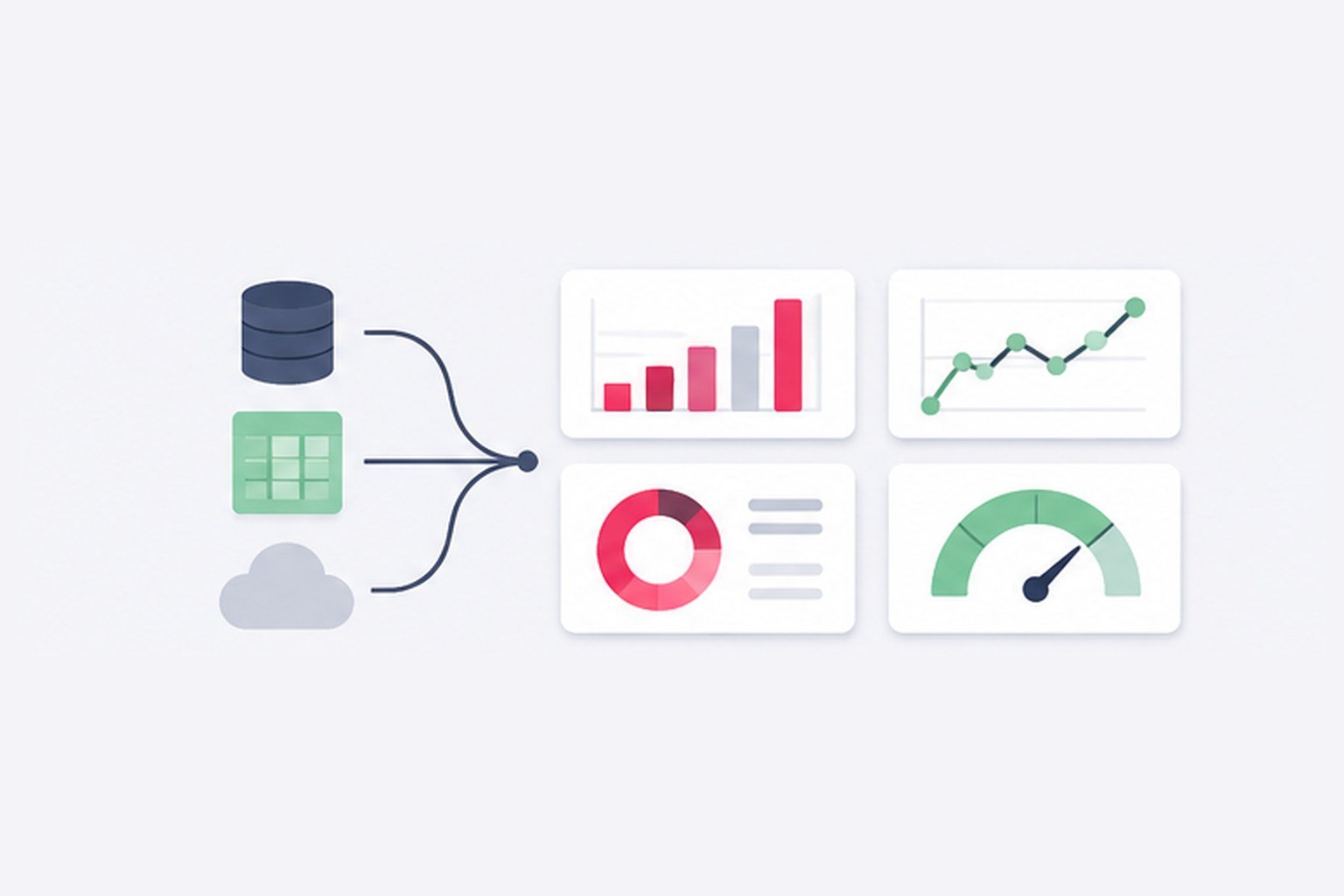 Tablero con indicadores conectado a sus fuentes